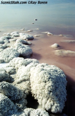 salt covered boulders