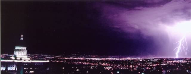 Lightning and Utah State Capitol